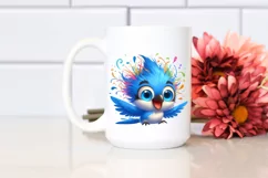 Colorful Baby Blue Jay Smiling | Sublimation Clipart Product Image 2