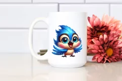 Colorful Baby Blue Jay Smiling | Sublimation Clipart Product Image 2