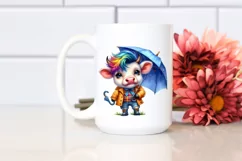Cute Baby Cow Playing PNG Product Image 2