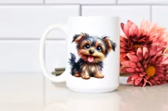 Crazy Yorkshire Terrier Funny Watercolor | Clipart Product Image 2