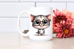 Watercolor Cat with es | Expressive Clipart Product Image 2