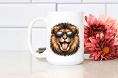 Funny Lion Sunglasses Tongue Sticker Product Image 2