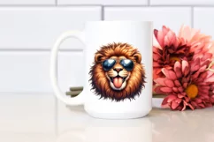 Funny Lion Sunglasses Tongue Sticker Product Image 2