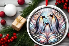 Round Christmas Ornament Sublimation|Clipart Product Image 1