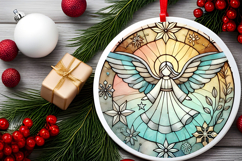 Round Christmass Ornament PNG Product Image 2