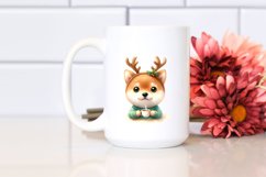 Enthusiastic Baby Shiba Inu with Reindeer Horns PNG Product Image 2