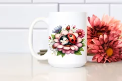 Colorful Baby Ladybug Sleeping in Flower | Clipart Product Image 2
