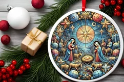 Round Christmas Ornament Sublimation|Clipart Product Image 1