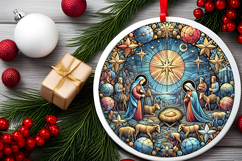 Round Christmass Ornament PNG Product Image 2