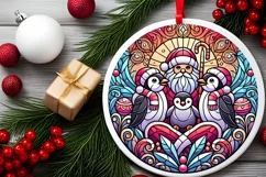 Round Christmas Ornament Sublimation|Clipart Product Image 1