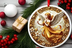 Round Christmas Ornament Sublimation|Clipart Product Image 2