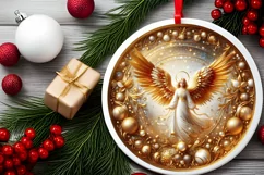 Round Christmas Ornament Sublimation|Clipart Product Image 2
