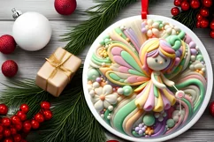 Round Christmas Ornament Sublimation|Clipart Product Image 2