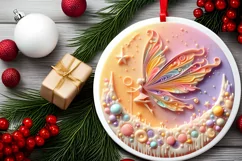 Round Christmas Ornament Sublimation|Clipart Product Image 2
