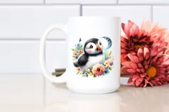 Cute Colorful Puffin Moon Smiling Clipart Product Image 2
