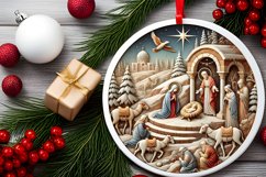 Round Christmas Ornament Sublimation|Clipart Product Image 2