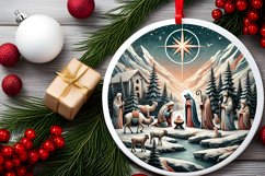 Round Christmas Ornament Sublimation|Clipart Product Image 2