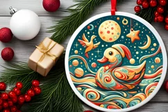 Round Christmas Ornament Sublimation|Clipart Product Image 2