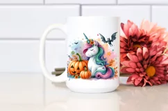 Vibrant Unicorn with Pumpkin | Sublimation | Clipart. Product Image 2