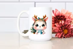 Enthusiastic Baby Rabbit with Reindeer Horns PNG Product Image 2