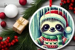 Round Christmas Ornament Sublimation|Clipart Product Image 1