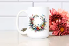 Vibrant Wreath Wild Flowers | Clipart Product Image 2