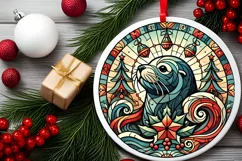 Round Christmas Ornament Sublimation|Clipart Product Image 1