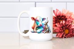 Colorful Pastel Baby Cow with Sculpture, Transparent PNG Product Image 2