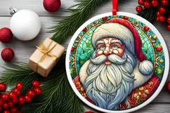 Round Christmas Ornament Sublimation|Clipart Product Image 1