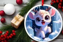 Round Christmas Ornament Sublimation|Clipart Product Image 2