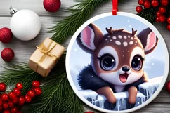Round Christmas Ornament Sublimation|Clipart Product Image 2