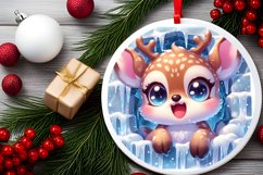 Round Christmas Ornament Sublimation|Clipart Product Image 2