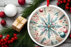 Round Christmas Ornament Sublimation|Clipart Product Image 2