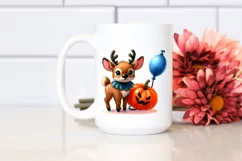 Cute Baby Elk Halloween Scene | Sublimation | Clipart. Product Image 2