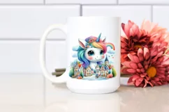 Colorful Cute Baby Unicorn at Village Square, Transparent Product Image 2