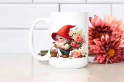 Digital Painting Cute Gnome Basket Gardenia Product Image 2