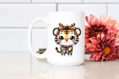 Expressive Baby Tiger with Gift Box PNG Product Image 2