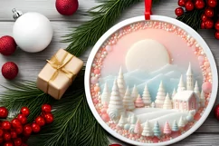 Round Winter Scene with Molten Candy PNG Product Image 2