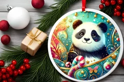 Round Christmas Ornament Sublimation|Clipart Product Image 2