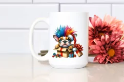 Expressive Baby Watercolor Bulldog, Vibrant Colors PNG Product Image 2
