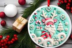 Round Christmass Ornament PNG Product Image 2