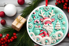 Round Christmass Ornament PNG Product Image 2