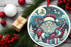 Round Christmas Ornament Sublimation|Clipart Product Image 1