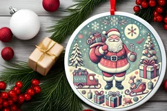 Round Christmas Ornament Sublimation|Clipart Product Image 1