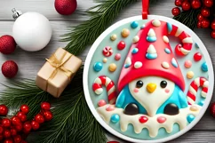 Round Christmas Ornament Sublimation|Clipart Product Image 1