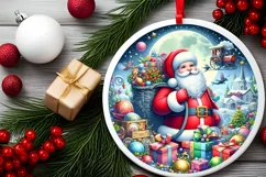Round Christmas Ornament Sublimation|Clipart Product Image 2