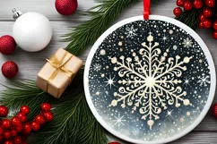 Round Christmas Ornament Sublimation|Clipart Product Image 2