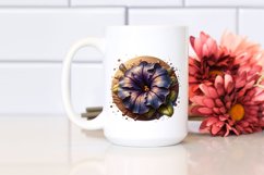 Golden Shiny Petunia Round Wood Splash Clipart Product Image 2