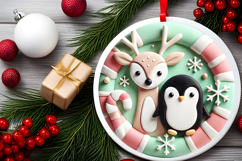 Round Christmass Ornament PNG Product Image 2