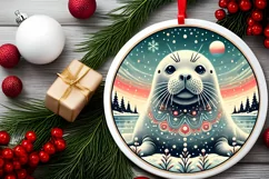 Round Christmas Ornament Sublimation|Clipart Product Image 1